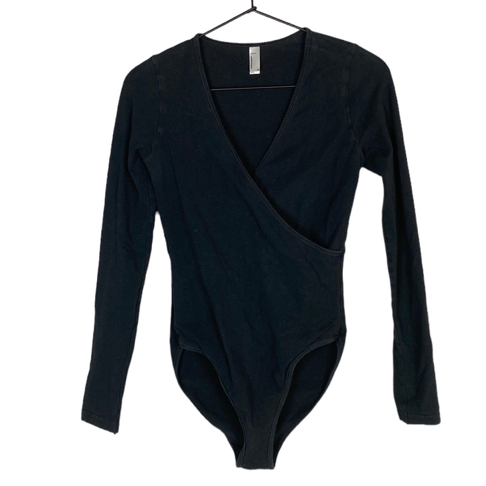 American Apparel black wrap front bodysuit